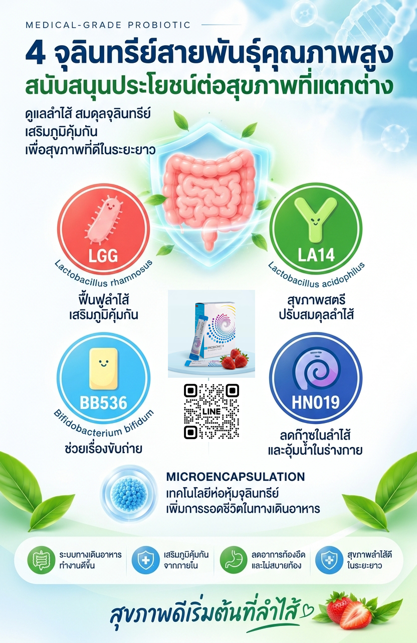 Probionic X Unicity โปรไบโอติก 4 สายพันธุ์ รสสตรอเบอร์รี่